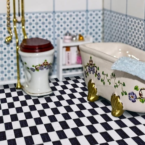 NUOBESTY 18Pcs Dollhouse Floor Sheet, Mini Floorboard Wood Dollhouse Flooring Decoration Accessories