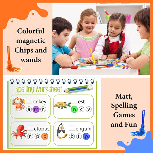 1212 Pcs Magnetic Bingo Wands with Chips - Rainbow Set for Kids Learning, Science, Counting, Sorting Activities