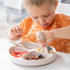 Bumkins Toddler Utensils, Kids Size Fork and Spoon Set, Silicone and Stainless-Steel Training Silverware