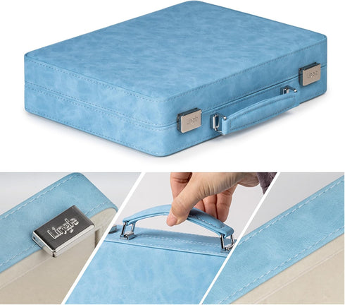 Lingle Rummy Set, 2-4 106 Rummy 4 Rummy Set Game Players with Tiles and Racks, Travel Game with Faux Leather Case, Fun