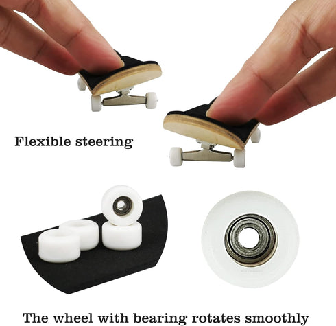 Professional Finger Skateboard with Wheels and Bearings, Mini Fingerboard Toy for Adults and Kids
