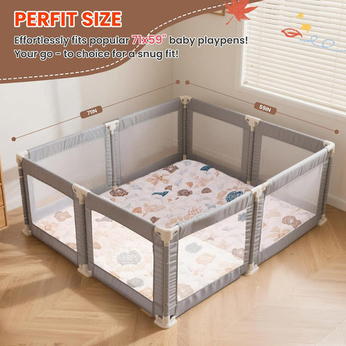 Floor,71x59 Inch Baby Play Mat for Soft Padding Crawling Mat for Playpen, Foldable and Machine Washable, Thick