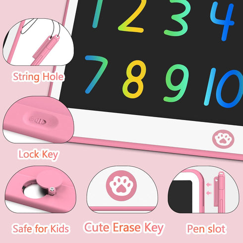 Hockvill LCD Writing Tablet for Kids 16 Inch Drawing Pad for 3-8 Year Olds Toddler Doodle Board Gift (Pink)