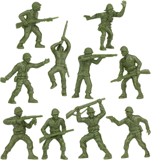 BMC Classic OD Green PLASTIC ARMY MEN - 40pc WW2 Soldier Figures Made in USA