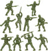 BMC Classic OD Green PLASTIC ARMY MEN - 40pc WW2 Soldier Figures Made in USA