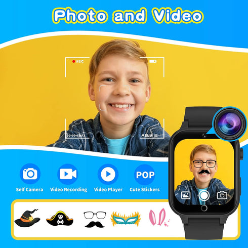 Cosjoype Smart Watch for Kids - 26 Puzzle Games, HD Touchscreen Camera, Music Player, Educational Gift for Ages 8-10