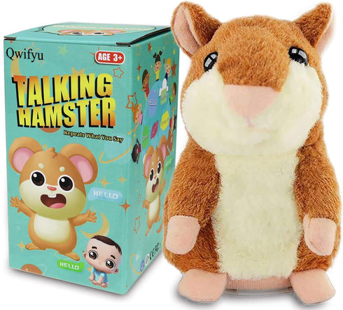 Talking Hamster - Interactive Stuffed Plush Animal Toy with Cute Sound Effects, Best Buddy for Kids (Brown)