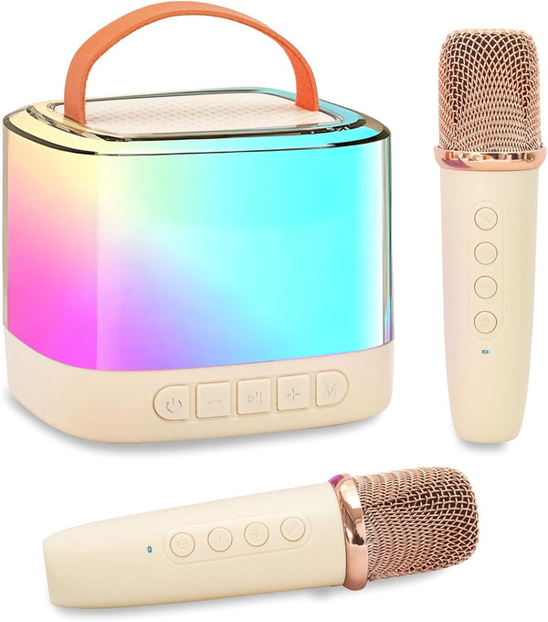 Xiwoa Karaoke Machine for Kids,Portable Bluetooth Speaker with Wireless Microphone for Illusionary Flowing