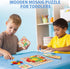 120Pcs 20Pcs 3 Montessori Tangram Educational, Geometric Shapes Puzzle Toys with Wooden Puzzle Blocks and Cards