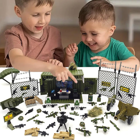 WW2 Army Military Guns, Weapons and Armor Toy, Thunder Containers Building Block Battle Sets for Kids
