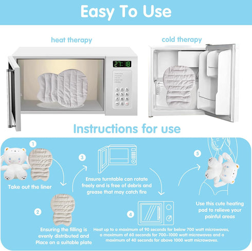 Microwave Heating Pad for Dogs, Heatable Stuffed Animals for Cramps Pain Relief, Cute Soft Cozy Pillow Plush Gifts for