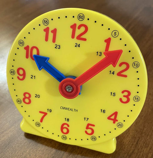 Learning Clock for Kids, Student Learning Clocks Teaching Time 12/24 Hours Geared Clock for 4+ Years