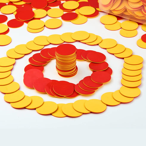 Plastic Two-Color Counter, Red/Yellow 1000 PCS, Counting Manipulatives, Math Counters for Kids, Counting Chips