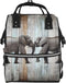 DWVTSLH Elephant on Wood Diaper Bag Backpack Multifunction Nappy Bags Waterproof Mummy Backpack