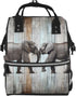 DWVTSLH Elephant on Wood Diaper Bag Backpack Multifunction Nappy Bags Waterproof Mummy Backpack