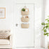 3-Tier Dahey Over The Door Hanging Basket Woven Boho Wall Mounted Storage Organizer with Hooks for Bedroom Nursery