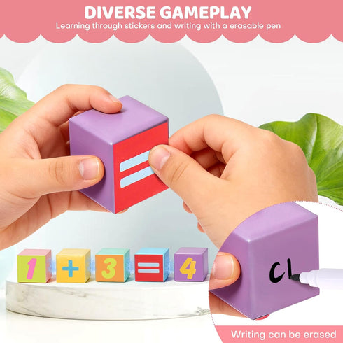 35 1.24" 3-5 PCS Large Magnetic Blocks for Toddlers - Magnetic Cube with Stickers, Magnet Blocks STEM Learning Sensory