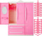 Doll Closet Furniture Wardrobe, Open Dollhouse Closet with 20 Pieces Doll Hangers, 2 Style Pink Plastic Hangers