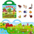 Reusable Sticker Book for Kids, Farm Stickers Educational Learning Toys for Toddler Girls Boys