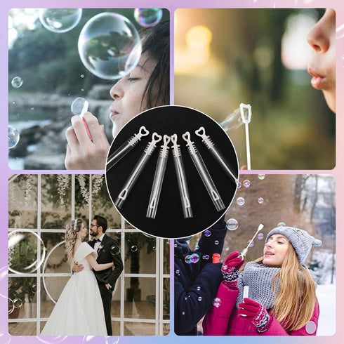 50 PCS Bubble Wand, White Heart Bubble Stick Tube, Wedding Bubbles Toy for Anniversaries and Festivals