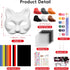 101 Blurap PCS Therian Mask Kit Cat Masks Halloween Furry Mask Kit Blank Cat Masks for Masquerade Cosplay Party (DIY-B)