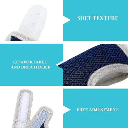 2 Pieces Silicone Toddler Baby Finger Guard with Breathable Wrist Band Thumb Kit to Prevent Children from Sucking