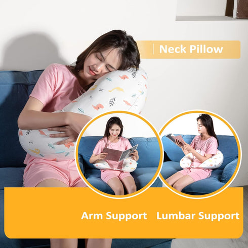 BYRIVER C Shaped Pregnancy Pillow with Cover, Knee Pillow for Side Sleeper Knees Legs HIPS Pain, Leg Pillow Elevation