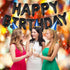 Happy Birthday Balloon Banner - 16 Inch 3D Aluminum Foil Inflatable Hanging Letter Kit for 1st Birthday Kids