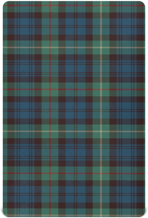 Emelivor Plaid Tartan Green Baby Crib Sheets for Boys Girls Breathable Nursery Sheet