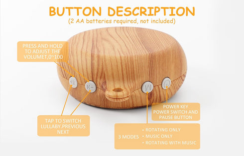 23 Inch 9 Crib Mobile Arm with Music Box - Imitation Wood - Mobile Arm for Crib - Crib Mobile Motor Battery Operated