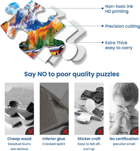 najiaxiaowu 500 500 Friends,20.5 15 Piece Puzzle for Adults,Mountain Train Puzzles for Adults Elderly,Recycled