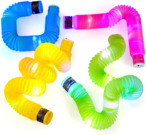 2026, nutty toys Light Up Pop Tubes - Sensory Toys - Glow Sticks for Kids, Fine Motor Skills Toddler Fidget, Top ADHD