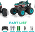 2.4Ghz 3 360 2 DYODYORC Remote Control Car, All Terrain Dinosaur Monster Truck Toys, RC Truck with Music, Lighting