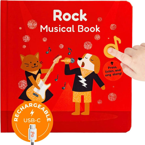 Cali's Books Rock Music Books for Toddlers 1-3 - Singing Button Sound