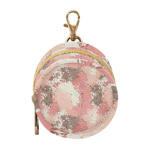 Textured Pattern Round Pacifier Storage Case with Zipper, Portable Pacifier Case for