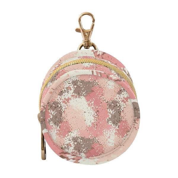 Textured Pattern Round Pacifier Storage Case with Zipper, Portable Pacifier Case for