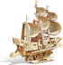 3D Wooden Sailboat Puzzle for Adults Wood Block Puzzle-Model Building Kit-Gift for Birthday/Father's Day