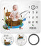 Fishing Baby Milestone Blanket with Birth Stat Sign, Monthly Growth Chart for New Moms Baby Shower