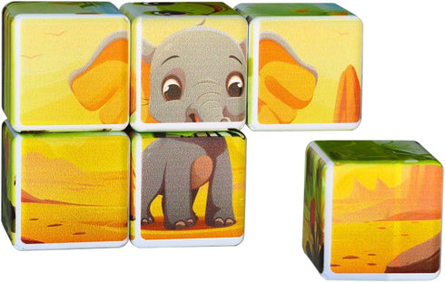 3D Magnetic Cubic Jigsaw Puzzle Toys for Toddlers - Large Building Blocks Cubes 1.65 Inches for Kids 3-5