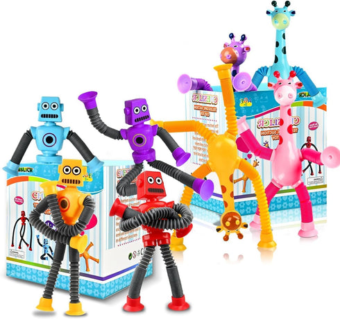 8pc Robot Giraffe Sensory Travel Toys for Toddlers Boy Ages 3 4