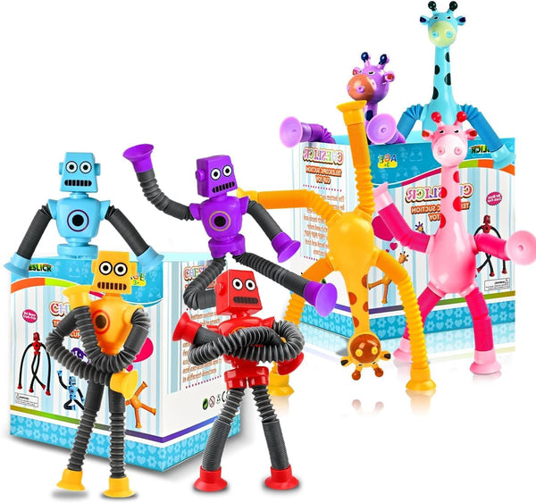 8pc Robot Giraffe Sensory Travel Toys for Toddlers Boy Ages 3 4