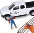 Country 18pc Playset, 3+ Big Toys: Truck & Cattle Trailer Adventure - Farm Toy Light-Sound White Pickup, Articulated