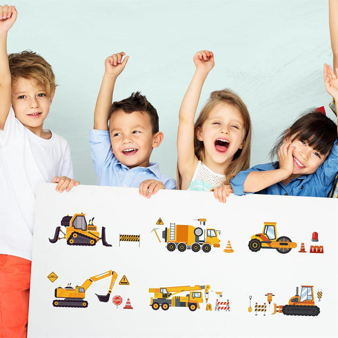 24 Sheets Construction Truck Stickers Make Your Own Truck Stickers Boys Birthday Party Favors Construction Themed