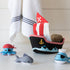 5 Manhattan Toy Neoprene Pirate Ship Piece Floating Spill n Fill Bath Toy with Quick Dry Sponges and Squirt Toy