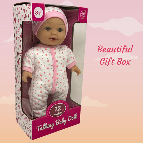 12 Inch Talking Baby Dolls for 3 Year Old Girls, Soft Body Interactive Doll That Can Talk & Sing