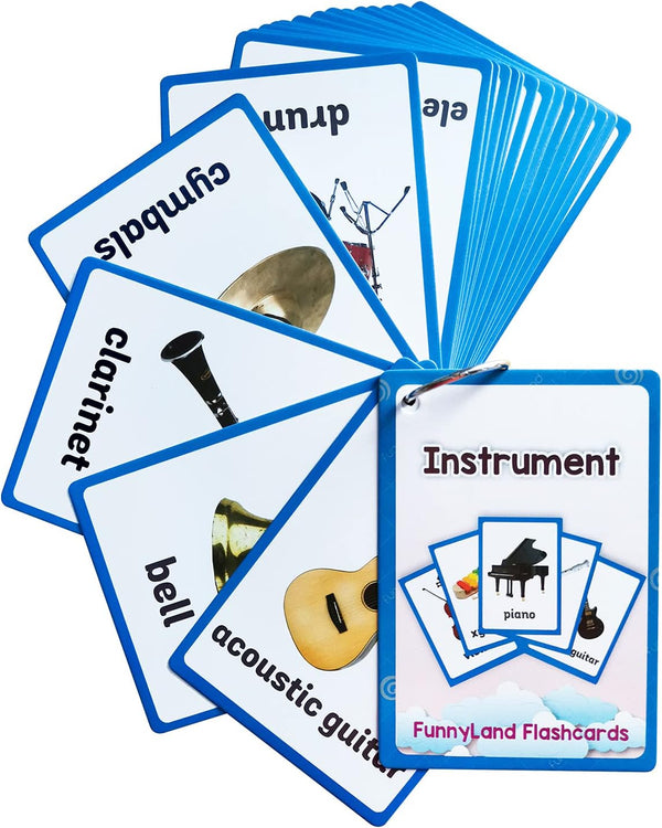 Lilias Instrument Flash Cards, Toddler Learning Toys for Preschool and Kindergarten, 20 Cards in Set