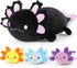 MaoGoLan 4Pcs Giant Axolotl Plush Set, 23.5" Ultra Soft Stuffed Animals with 3 Babies, Gift for Kids & Teens