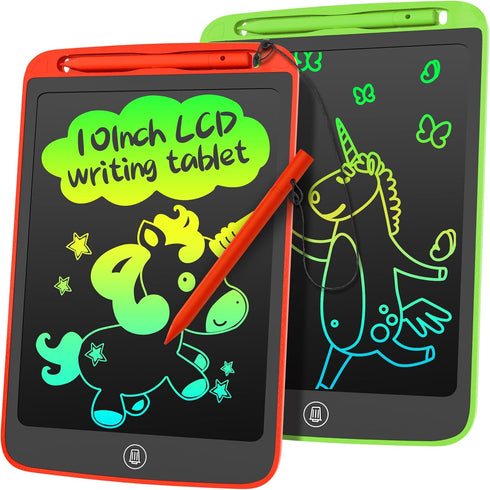SOOOO LCD Writing Tablet for Kids, 2 Pack 10 Inch Colorful Doodle Board for Ages 3-7, Educational Sketch Pad