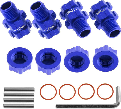 RC Wheel Hex Hubs Adapter 14mm to 17mm Widen 10mm Extended Wheel Hub Drive with Anti-dust Cap Nuts for Arrma 1/10