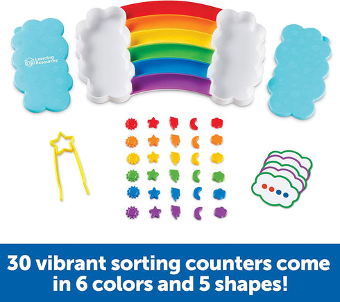 Learning Resources Rainbow Sorting Set, 37 Pieces Educational Toys for Ages 3+, Fine Motor Skills and Sorting